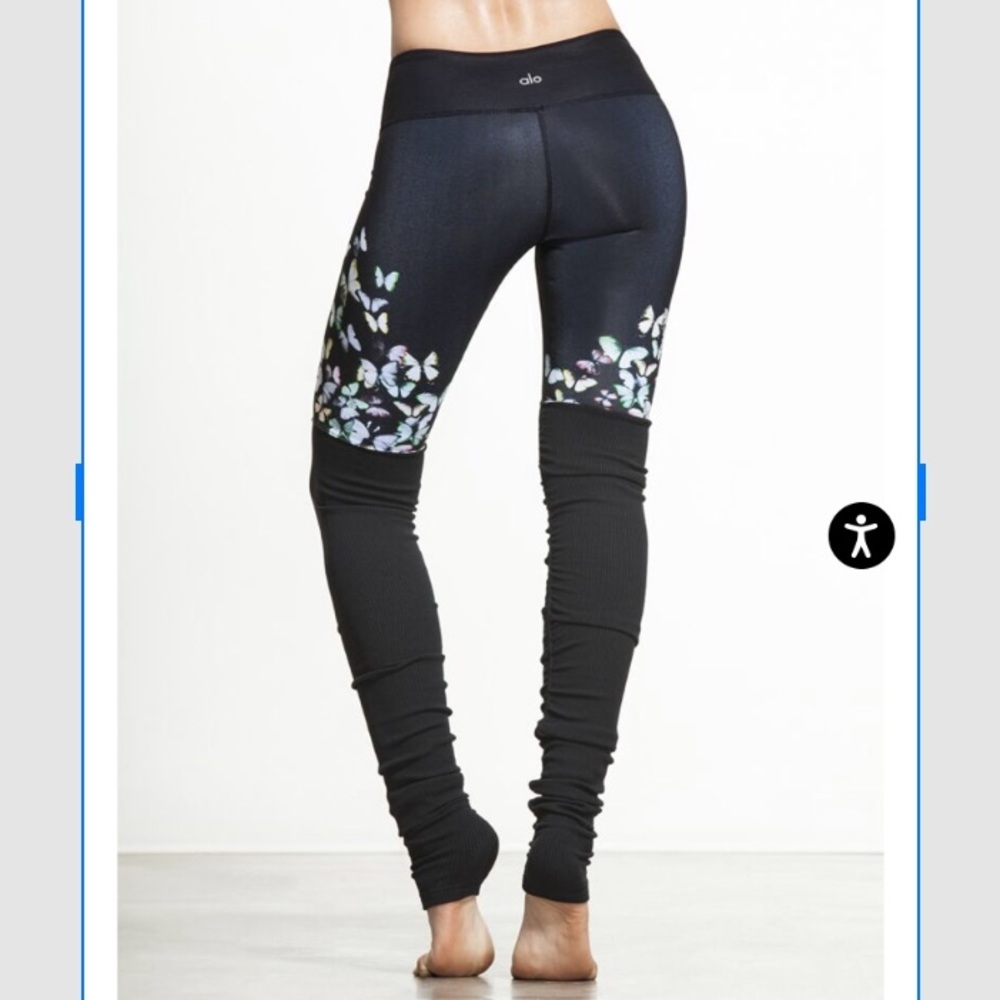 ALO Yoga Black Gypset Goddess Butterfly Leggings: Size Small - Picture 4 of 16